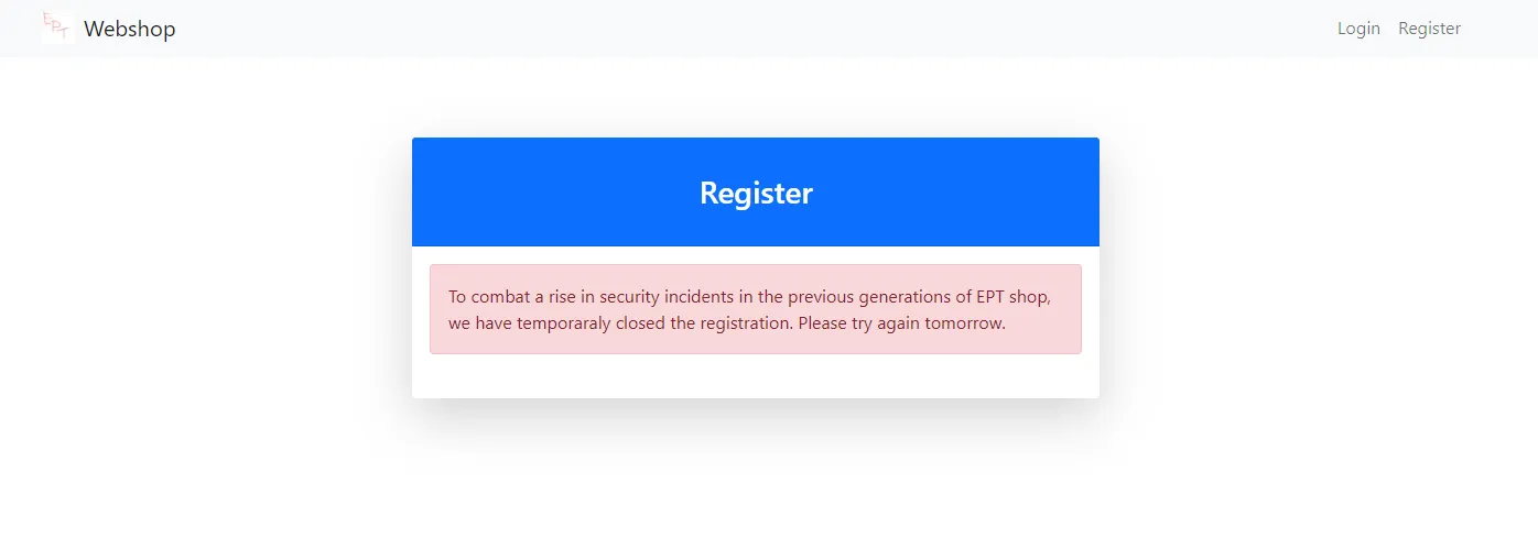 challenge registration page